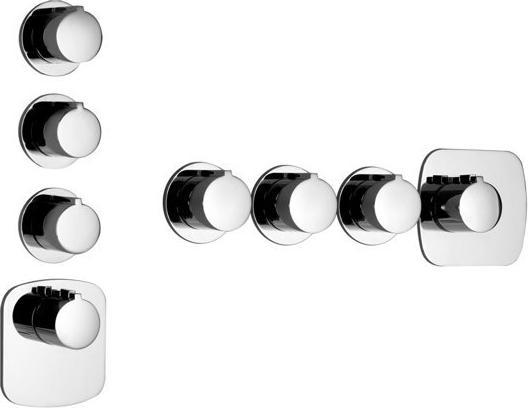 Gessi Tondo, ensemble prêt à monter avec 3 voies séparées, 43236