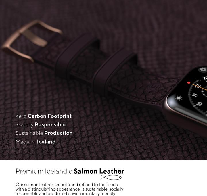 Actual product image Njord Eldur Watch Strap For (41 mm, 40 mm, Vegan Leather, Stainless steel fastener, Salmon leather)