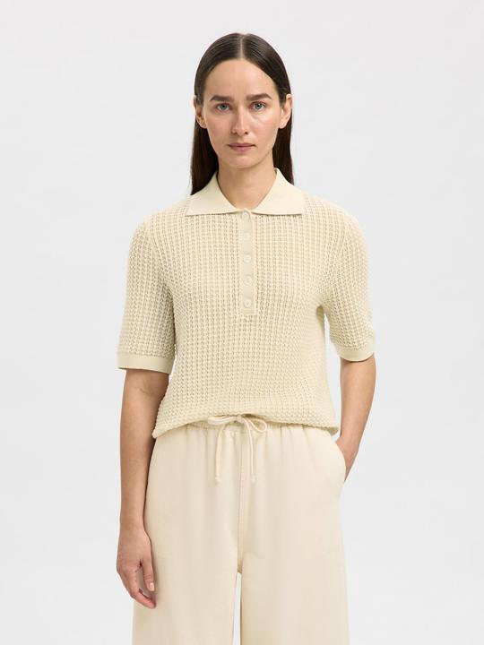 Produktbild Selected Femme Baumwoll Polohemd aus Strick (M)