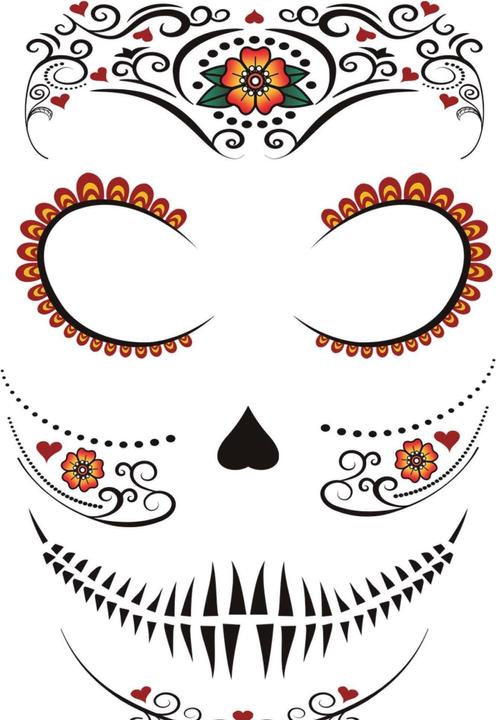 Image du produit Fiesta Sugar Skull Catrina tatouage visage (Taille unique)