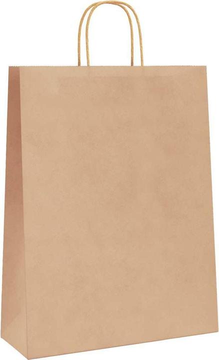 Produktbild VidaXL Kraftpapiertüten 50 Stk. mit Henkel Braun 32x12x42 cm Papiertüte (Geschenktüte, 50 x)