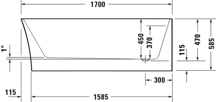 Produktbild Duravit DuraSenja Badewanne (271 l, 170 cm, 80 cm)
