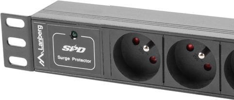 Actual product image Lanberg PDU-03E-0200-BK Power Distribution Unit (PDU) 3 AC outlets 1U