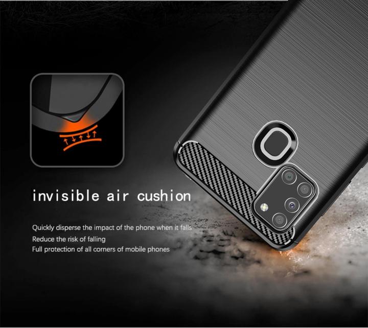 Produktbild Cadorabo TPU Ultra Slim carbon edelstahl Kombi Cover (Samsung Galaxy A21s)