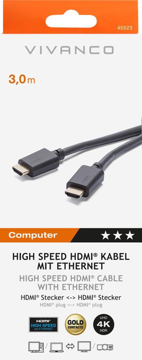 Produktbild Vivanco High Speed HDMI Kabel (3 m, HDMI)