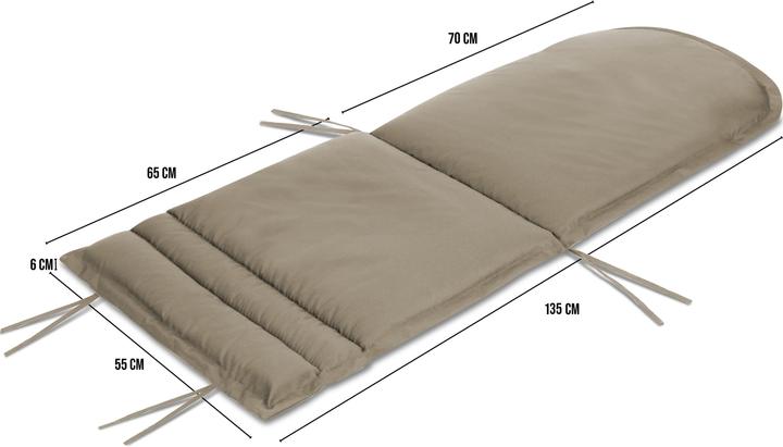 Produktbild Aspero 2 x Stuhlauflage für Adirondack Gartenstuhl (140 x 55 x 6 cm)