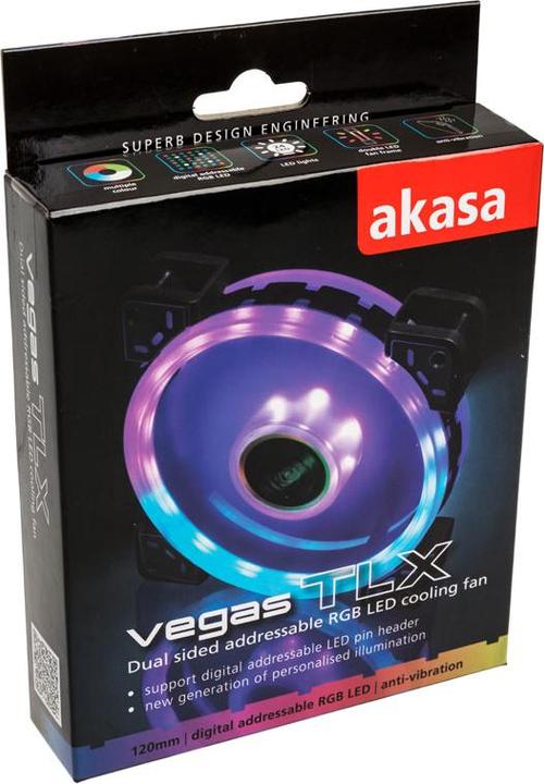 Actual product image Akasa Vegas TLX Addressable-RGB Fan (120 mm, 1 x)