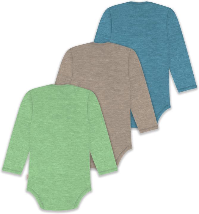 Produktbild Normani 3er Pack Baby Merino Body Langarm „Auckland" - 9383 (98)