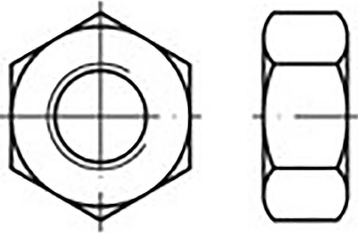 Toolcraft TO-6861105 Écrous hexagonaux M6 DIN 934 Acier inoxydable V2A A2 100 pcs. (M6)