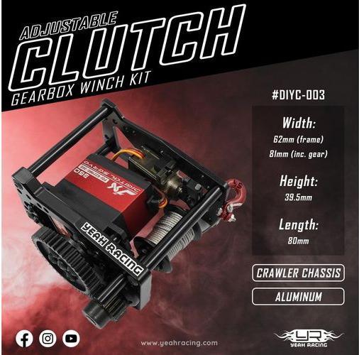 Image du produit Yeah Racing Treuil de modélisme avec embrayage, pour servos, en kit