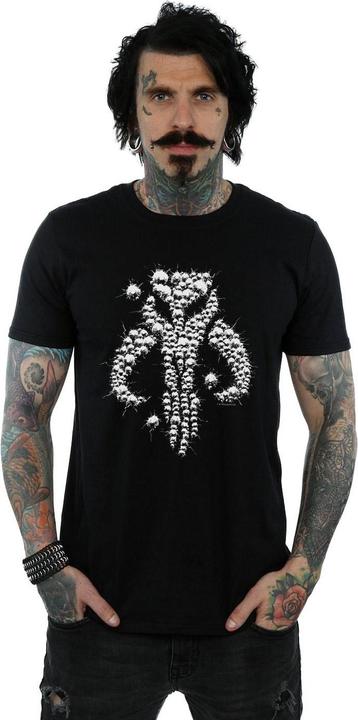 Actual product image Star Wars Mens The Mandalorian Blaster Skull T-Shirt (M)