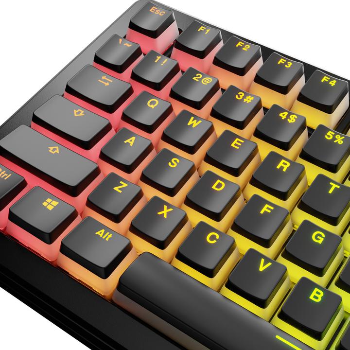 Actual product image Glorious Aura V3 Keycaps, ANSI Layout (US), PBT, Doubleshot - Black