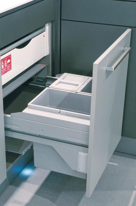 Produktbild Hailo Abfallsammler 3610681 Cargo-Soft Mülleimer 3fach Einbau Abfalleimer Auszug 30L Hellgrau (40 l)