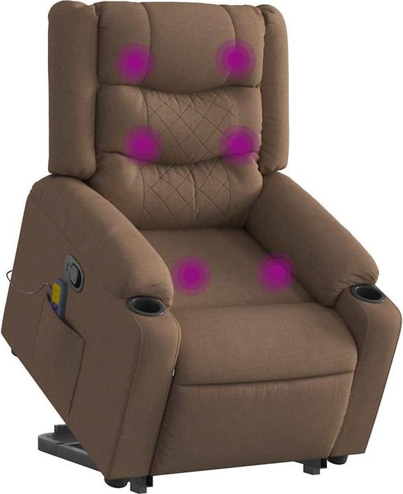 Produktbild VidaXL Massagesessel mit Aufstehhilfe Braun Stoff