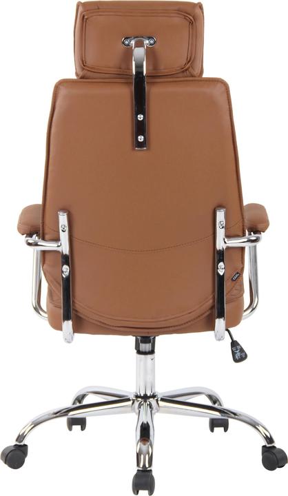 Image du produit CLP Chaise de bureau Rako cuir véritable marron clair