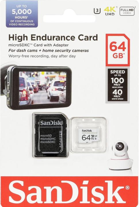 Productafbeelding SanDisk High Endurance (64 GB, microSDXC, U3, UHS-I)