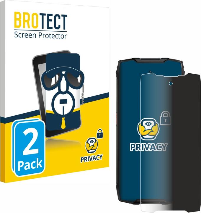 Productafbeelding BROTECT Anti-spionnetje privacyfolie Beschermfolie tegen blauw licht (2 Stuk, Blackview BV9300)