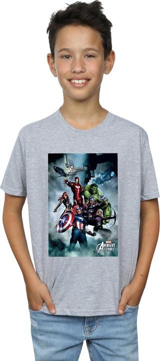Actual product image Boys Avengers Assemble Team Montage T-Shirt (116)