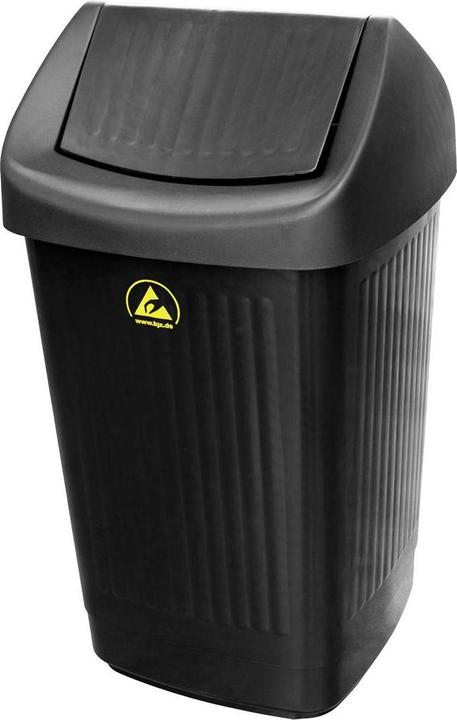 Image du produit BJZ A-35059 Corbeille à papier ESD 50l (L x H x P) 360 x 650 x 360mm Plastique noir 1p. (50 l)
