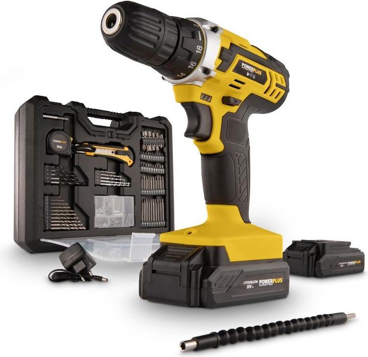 Drill screwdriver 20V - incl. 2 Akkun 20V 1,3Ah and charger - 134 Acc.