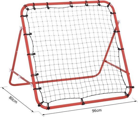 Immagine prodotto Swisshandel24 Rete da calcio a muro Rebounder per calcio Angolo regolabile Rosso+Nero 96 x 80 x 96
