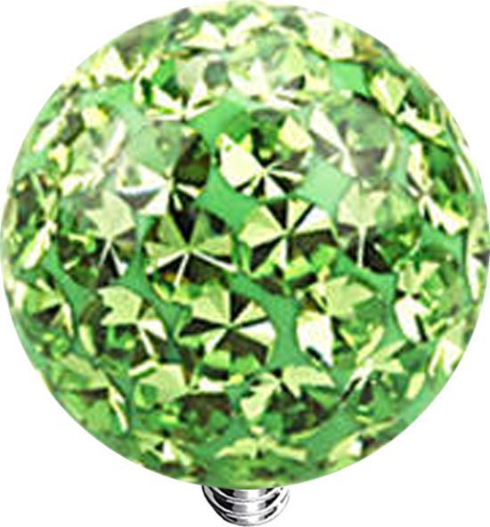 Star Piercing Dermal Anchor Kristall Kugel hellgrün Epoxy Schutzschicht (Chirurgenstahl 316L, ohne Messing)
