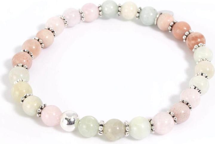 Actual product image Balibay Mirenda (18 cm, Rose quartz, 925 Sterling silver, Moonstone, Gemstone, Morganite)