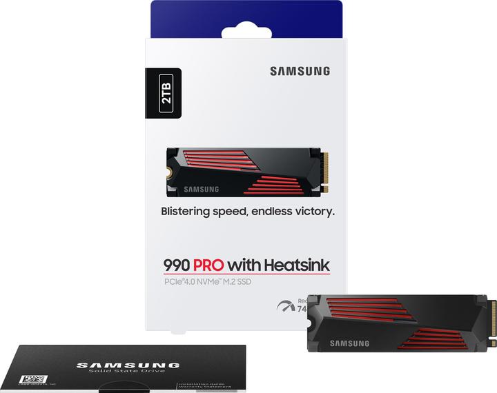 Produktbild Samsung 990 Pro mit Heatsink MZ-V9P2T0GW (2000 GB, M.2 2280)