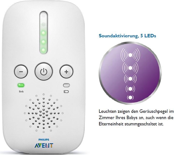 Actual product image Philips Avent Smart Eco Dect SCD501 (Baby Monitor Audio, 300 m)