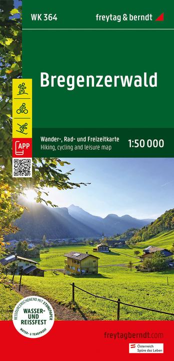 Immagine prodotto Bregenzerwald, carta escursionistica, ciclistica e del tempo libero 1:50.000, freytag & berndt, WK