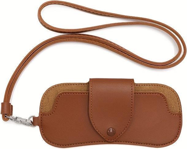 Only-Bags.Store PU Leder Nackenband Brillenetui, stilvolle Brillen & Brillenhalter für Frauen Männer, trendige