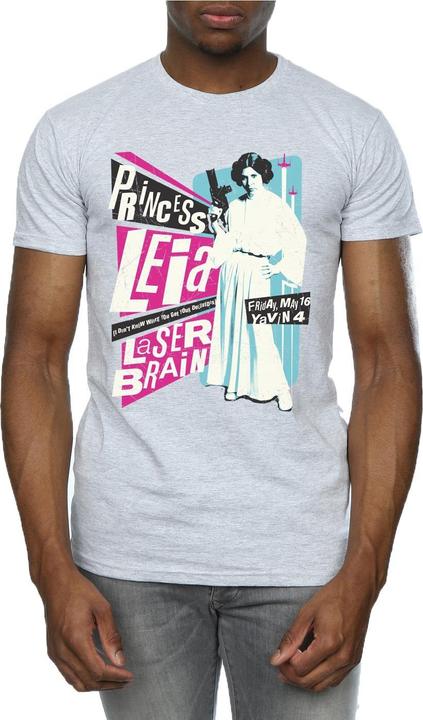 Actual product image Star Wars Mens Princess Leia Rock Poster T-Shirt (L)