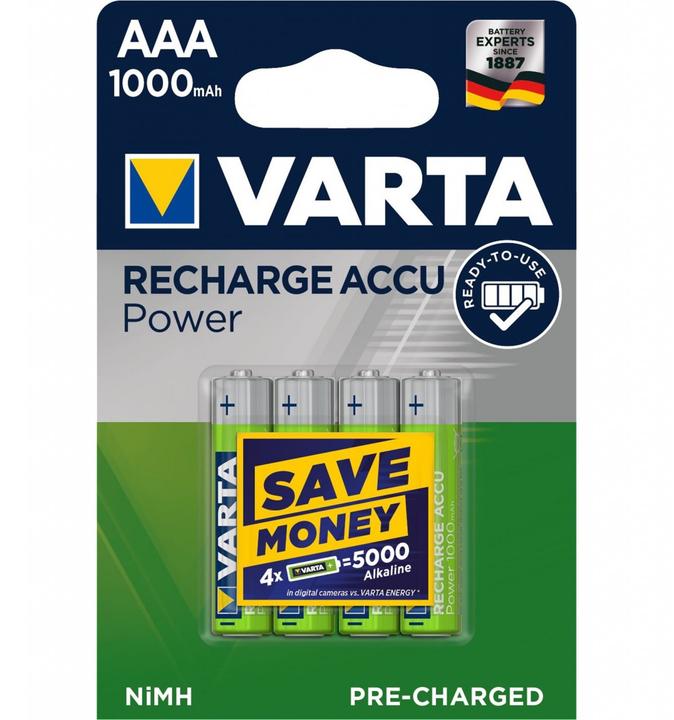 Actual product image Varta Recharge Accu Power (4 pcs., AAA, 1000 mAh)