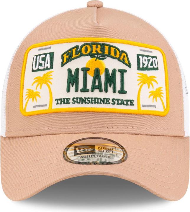 Produktbild New Era Adjustable A-Frame Trucker Cap - FLORIDA MIAMI beige