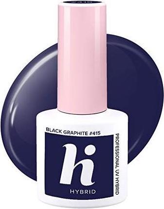 Actual product image HI #415 Nail Polish Black Graphite 5ml (Black graffiti, Colour paint)