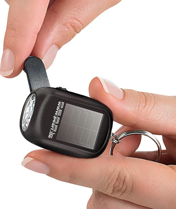 Image du produit Pearl Mini lampe de poche solaire à LED avec dynamo & porte-clés