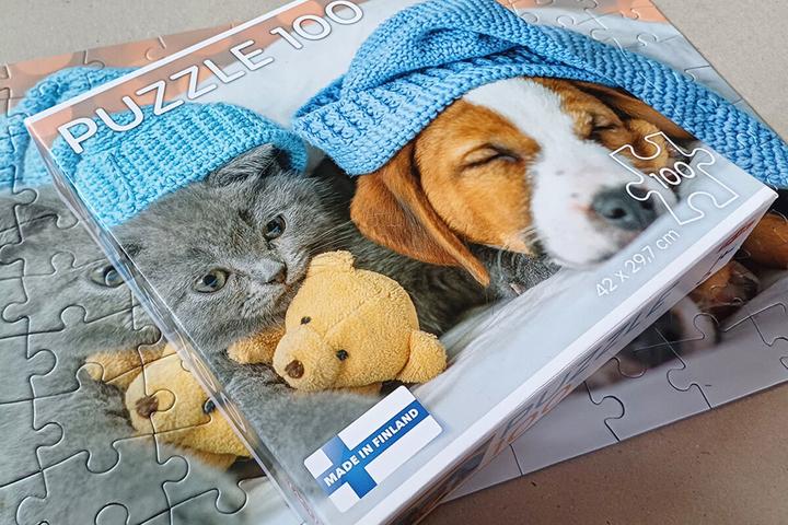 Image du produit Selecta Spielzeug Puzzle Gentil chaton et chien endormi, 100 pièces. (100 pièces)