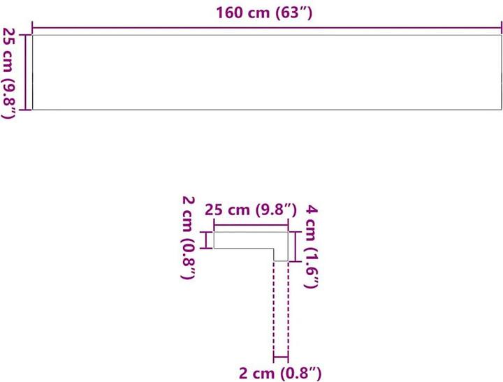 Image du produit VidaXL Appuis de fenêtre 2 pcs. Marron foncé 160x25x2 cm Chêne massif (25 cm)