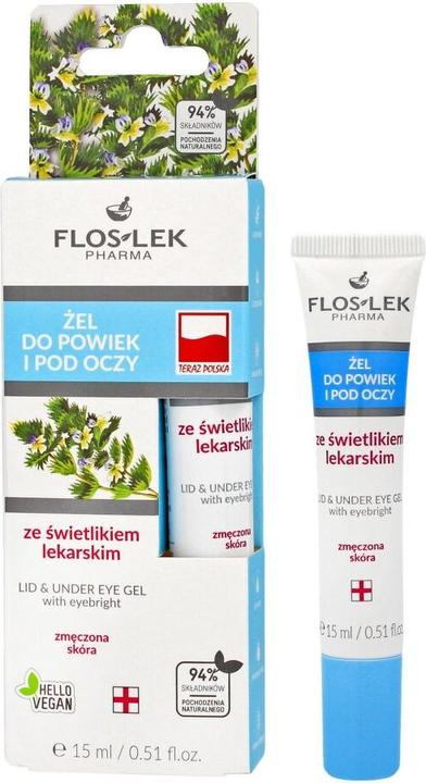 Actual product image Floslek Pharma Lid & Under Eye Gel eyelid and eye gel with firefly 15ml (Gel, 15 ml)