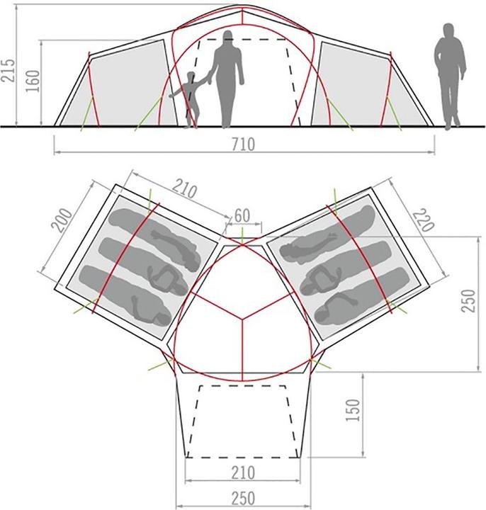Immagine prodotto Vaude Badawi Long (Tenda a cupola, 16.50 kg, 6 persone)
