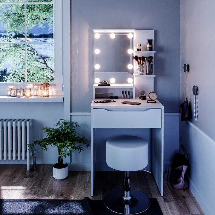 Actual product image Vicco Ruben with stool and lighting (60 x 18 x 143 cm)