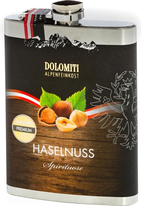 Produktbild Dolomiti Alpenfeinkost Dolomiti Flachmann Haselnuss Schnaps 0,2l (200 ml)