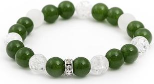 Beneto Malaysian jade and crystal bead bracelet MINK84 / 17