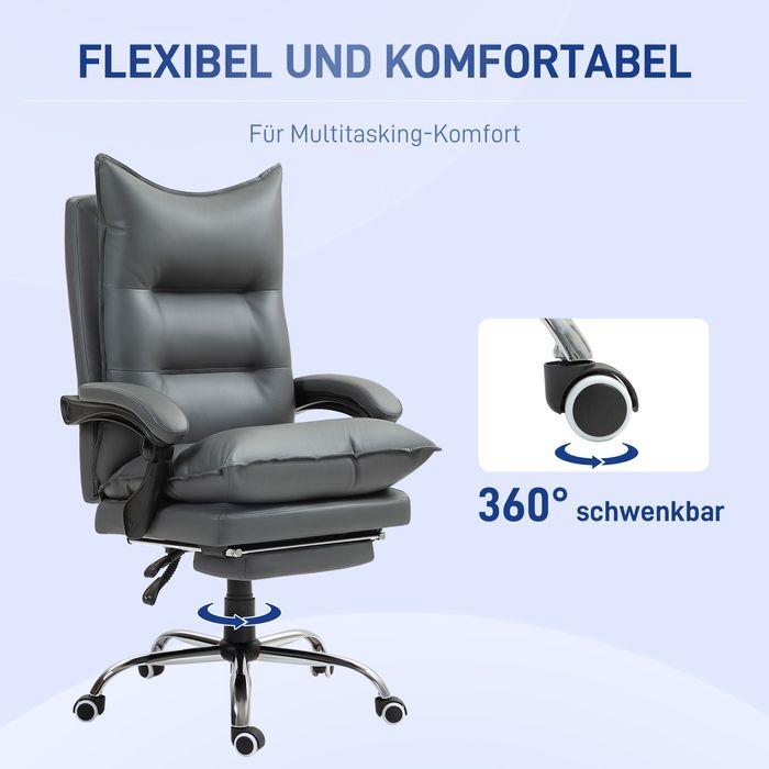 Produktbild Swisshandel24 Bürostuhl mit Liegefunktion, ergonomisch Schreibtischstuhl Drehstuhl Dunkelgrau