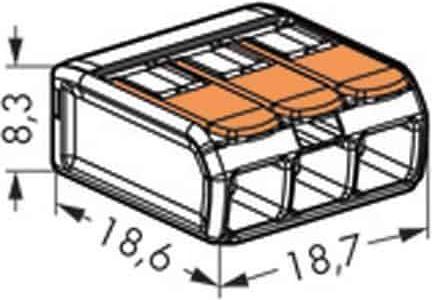 Image du produit Wago Pince de connexion COMPACT 3 fois 50 pièces