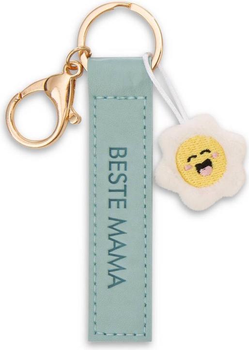 Magni NICI Schlüsselanhänger Beste Mama Kunstlederband mit Blume türkis 10cm