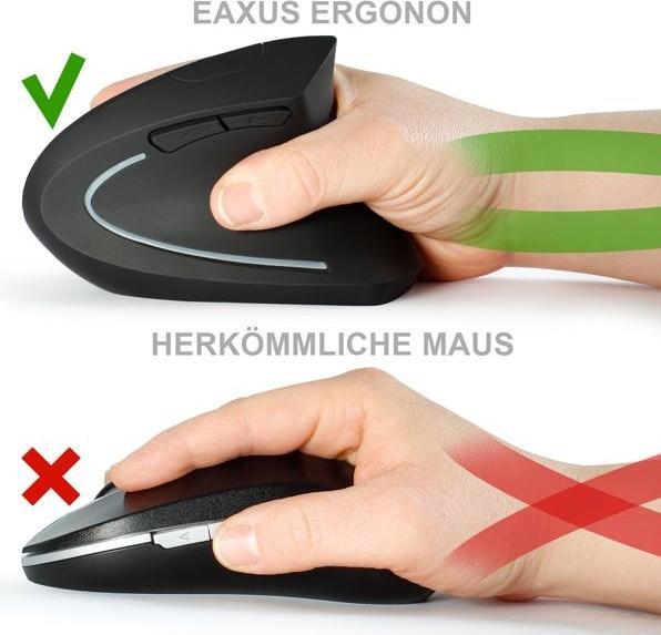 Actual product image Eaxus Ergonomic vertical mouse, wireless (Wireless)