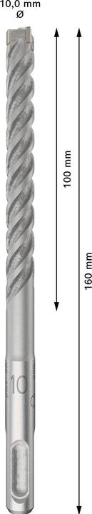 Actual product image DIY PRO SDS plus-5X hammer drill bit, 10 x 100 x 160 mm (10 millimetres)
