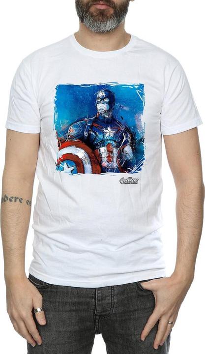 Actual product image Captain America Mens Art Cotton T-Shirt (3XL)
