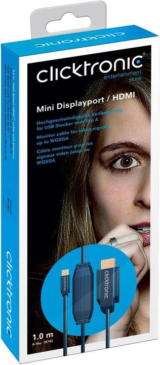 Produktbild clicktronic Mini DisplayPort — HDMI (Typ A) (1 m, DisplayPort, HDMI)